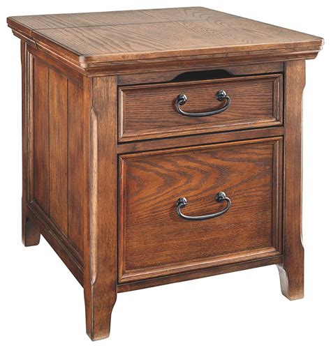 Vintage End Table Storage Drawer With Sliding Tabletop Compartment