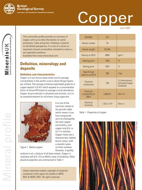 Copper Definition Mineralogy And Deposits Pdf Copper Rock Geology