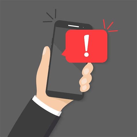 Premium Vector Hands Holding Smartphone With Alert Warning Of Spam