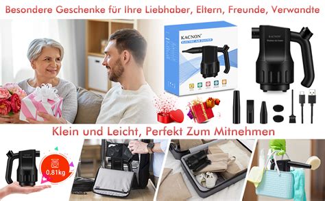 KACNON Starker Wind Elektrische Staubgebläse Mini Air Duster mit