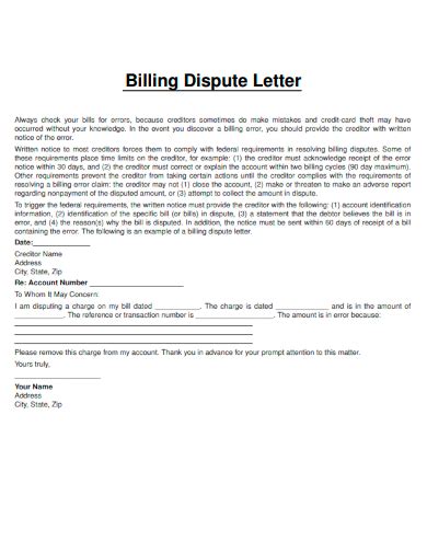 Free 15 Dispute Letter Samples In Pdf