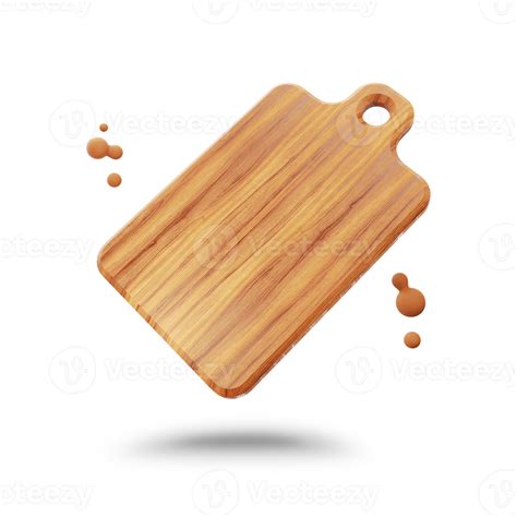 3d Illustration Of Wooden Cutting Board Isolated On Transparent