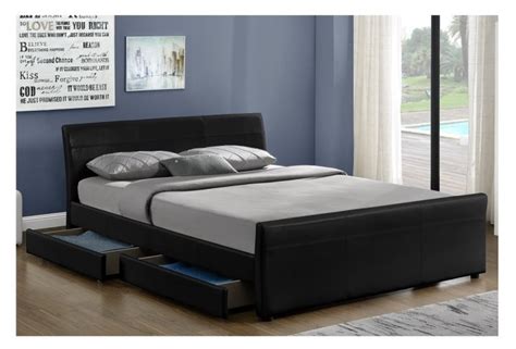 Sleep Design Venetian 5ft Kingsize Black Faux Leather Storage Bed Frame