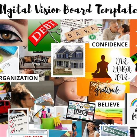 2023 Digital Vision Board Template Canva Kit Goal Setting Etsy Uk