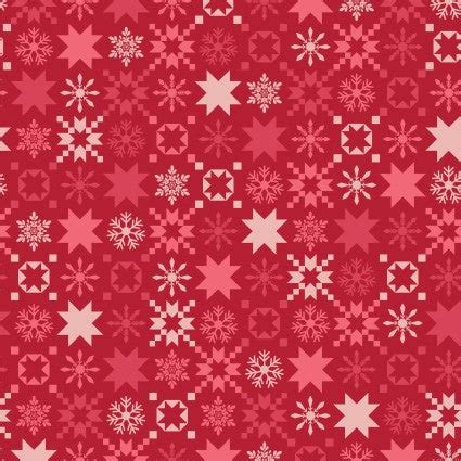 Kimberbell - A Quilty Little Christmas, Snowflake Red (1/2 Yard Cut ...