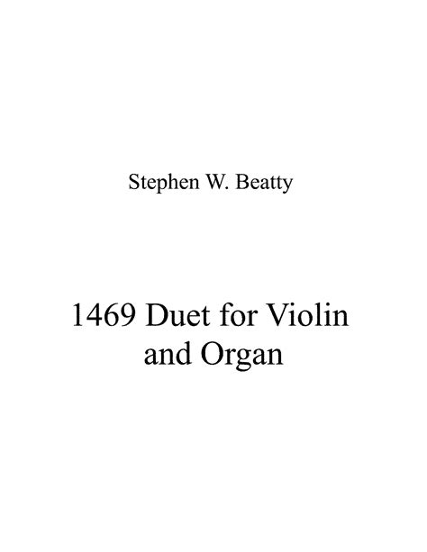 Duet For Violin And Organ Op 1469 Beatty Stephen W Imslp