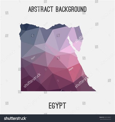 Egypt Map Geometric Polygonalmosaic Styleabstract Tessellationmodern