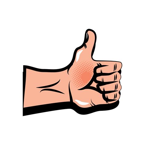 Hand Thumb Up Pop Art Vector Art At Vecteezy