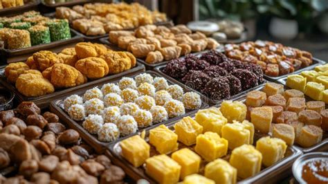 Traditional Indian Sweets And Snacks Is Arranged For The Festive