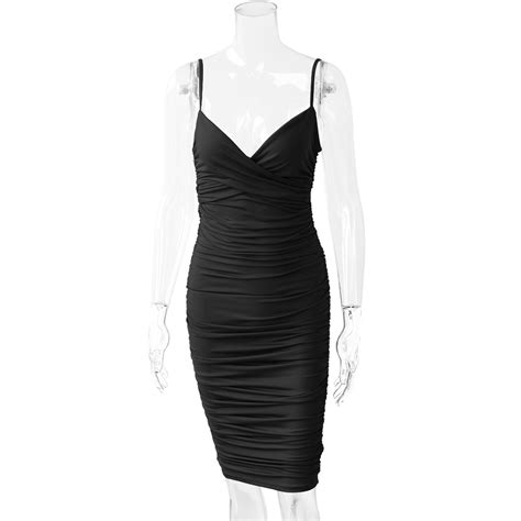 New Product Sexy Slip Backless Ruched Long Bodycon Night Club Party