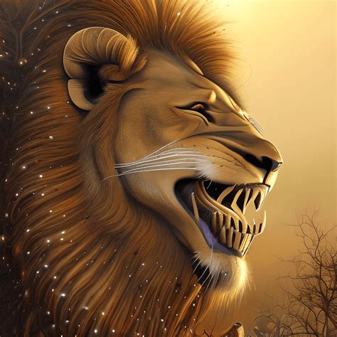 Realistic Lion Christmas Tree Digital Illustration · Creative Fabrica