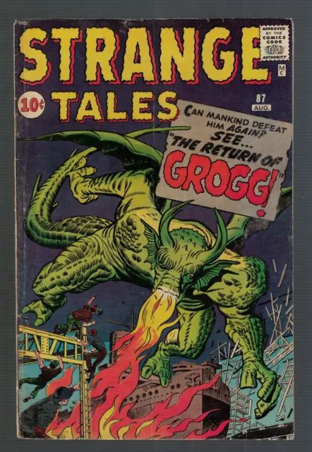 Atlas Marvel Comics Strange Tales 87 Vg 40 1961 Grogg Fing Fang Foom