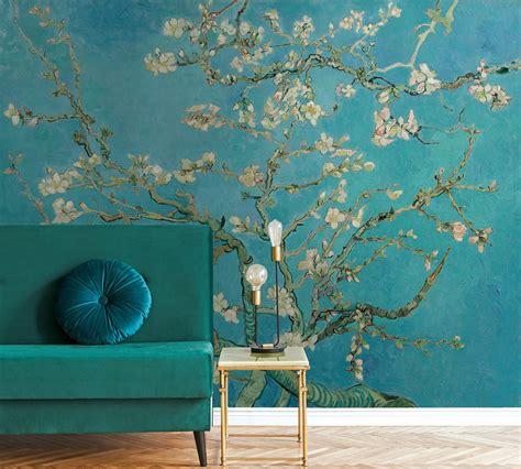 Almond Blossom Wallpaper Peel And Stick Watercolor Floral Etsy