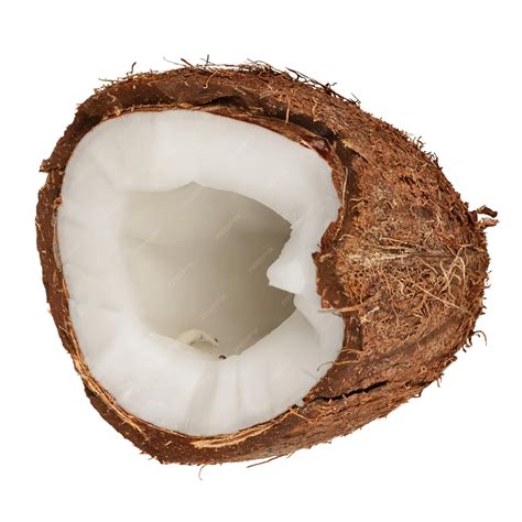 Premium Photo Cracked Coconut Isolated On White Background