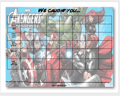 FREE Printable Avengers Behavior Chart From Craft Tacular Behaviour