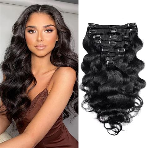 Amazon Natural Curly Clip In Human Hair Extensions For Black