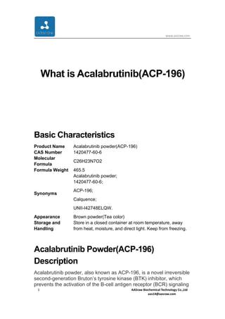 What Is Acalabrutinib Acp 196 PDF