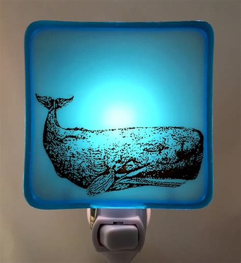 Whale Night Light Fused Glass