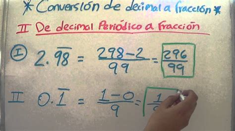 Conversión De Decimal Periódico A Fracción Youtube