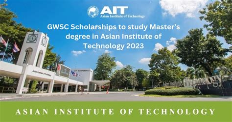 Gwsc Scholarships To Study Masters Degree In Asian Institute Of