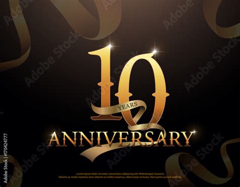 10 year anniversary celebration logotype template. 10th logo with ...