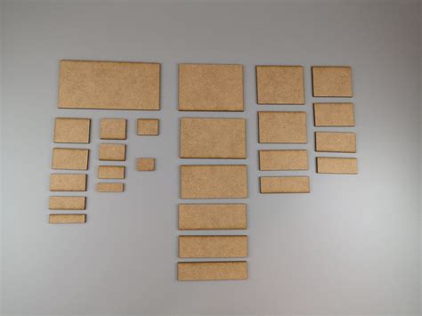 Rectangular Mdf 2mm Thick Wargaming Bases Various Sizes Etsy