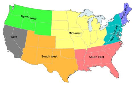 United States Region Map As A Graphic Illustration Free Image Download