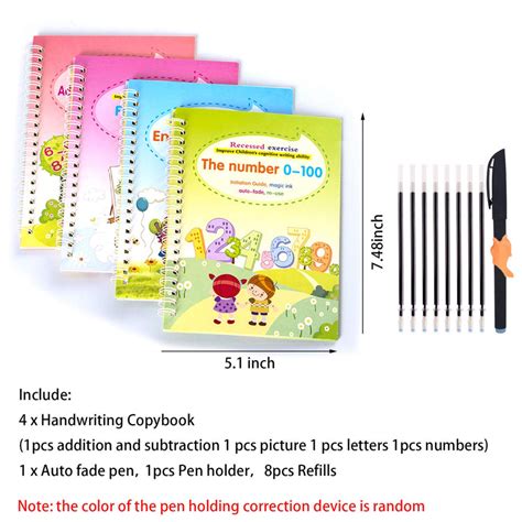 Magic Practice Copybook For Kids 4 Pcs Handwriting English Study