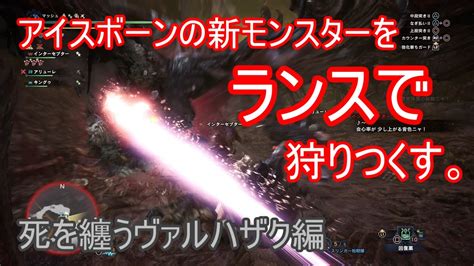 【mhwib】アイスボーンの新モンスターをランスで狩りつくす。死を纏うヴァルハザク編 Youtube