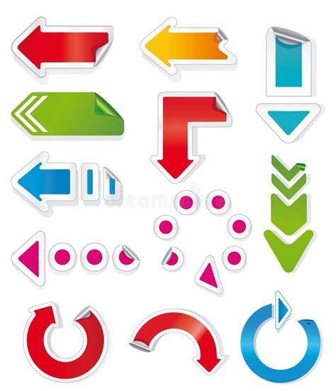 Set Of Colorful Arrows Stock Vector Illustration Of Isolated