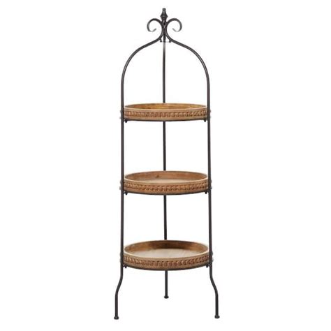 Litton Lane Shelves Metal Stationary Brown Arched Beaded Shelving