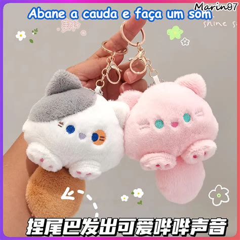 Chaveiro gato de pelúcia gato keychain pingente de bolsa enfeites