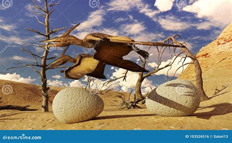 Egg And Pterodactyl D Rendering Stock Photo Image Of Creature Catch