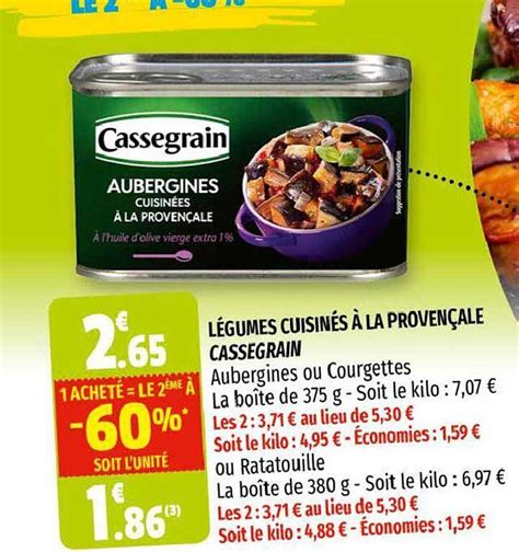 Promo Légumes Cuisinés à La Provençale Cassegrain chez Coccinelle