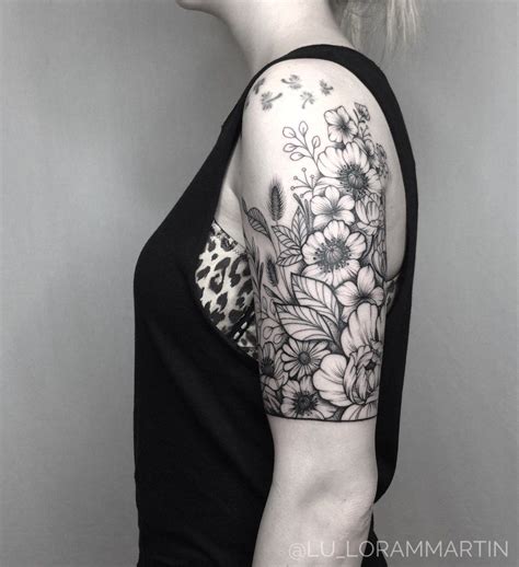 Image Result For Black And White Wildflower Tattoo Sleeve Tattoos