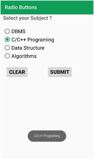 Use Radio Button In Android Thiết Lập Trạng Thái Checked True Mặc Định