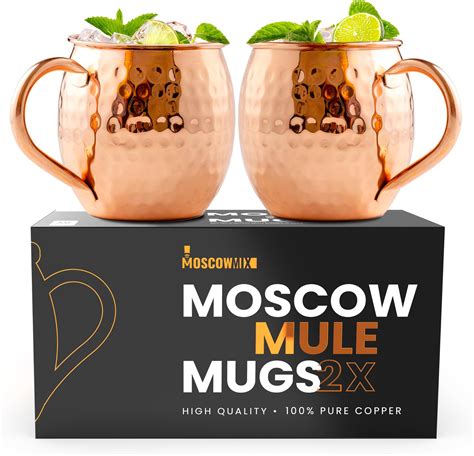 Amazon Moscow Mule Copper Mugs Set Of Large Oz Pure