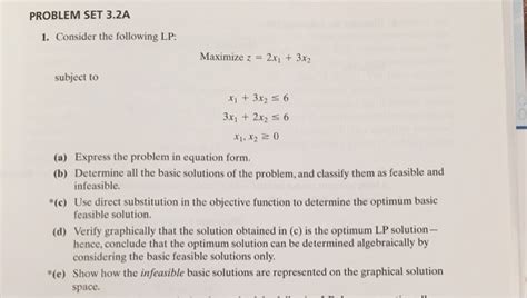 Solved Consider The Following Lp Maximize Z 2x 1 3x 2