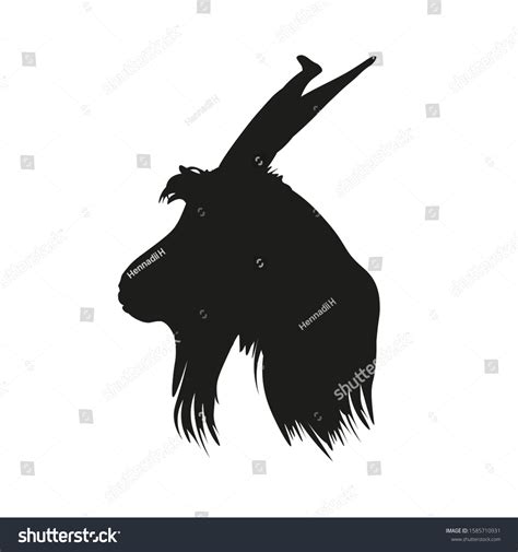 Silhouette Portrait Goat Head Profile Side Vector De Stock Libre De