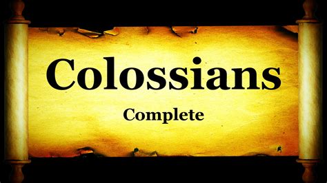 Colossians Hd 4k Read Along Bible Must See