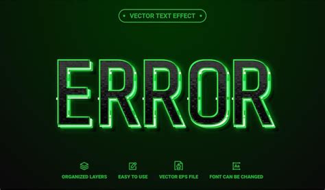 Efecto De Texto Vectorial Editable De Error Vector Premium