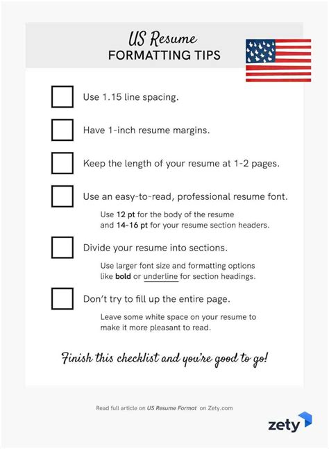Us Resume Format American Style Resume Template