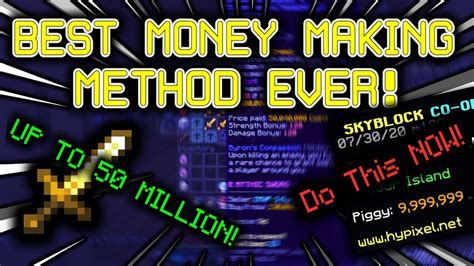 NEW THE BEST MONEY MAKING METHOD IN SKYBLOCK Hypixel Skyblock YouTube