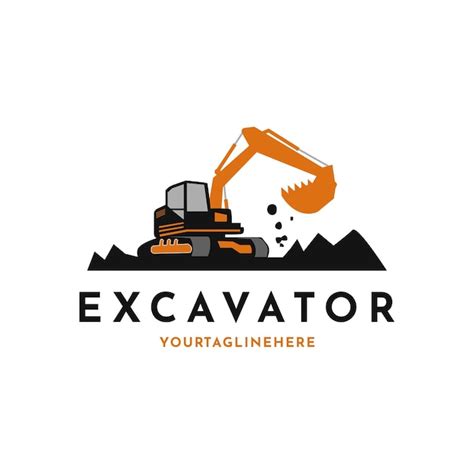 Idea Simple Del Diseño Del Logotipo Del Vector De La Construcción Del Excavador Vector Premium