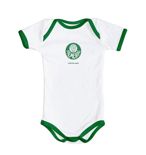 Body Palmeiras Branco Oficial Torcida Baby Cia Bebê