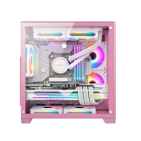 Vỏ Case VITRA CRYSTAL S1 LITE Pink MATX Màu trắng Rad 240