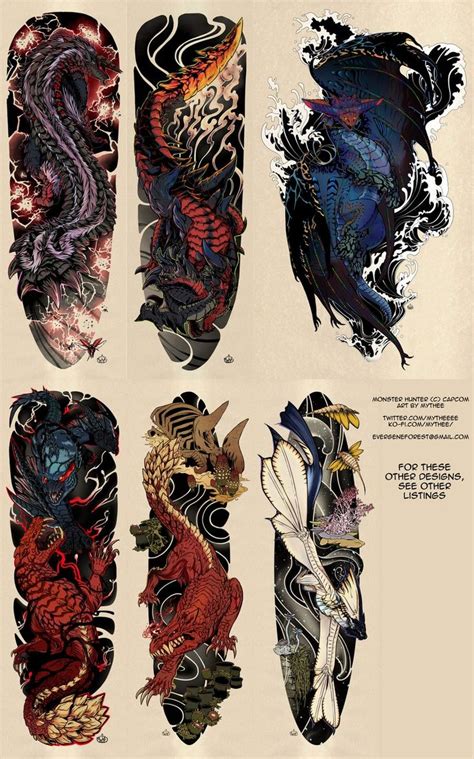 Stygian Zinogre VS Glavenus Etsy Canada Idee Per Tatuaggi Bozze