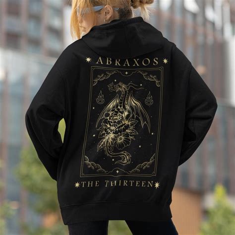 Tog Abraxos The Thirteen Tarot Style Zip Up Hoodie Throne Of Glass Sjm Bookish T Literary