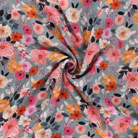 Tissu Rayonne Dashwood Studio Flora Sorella Gris Mpm