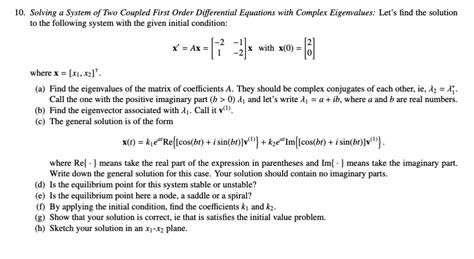 SOLVED 10 Solving System Of Two Coupled First Order Differential